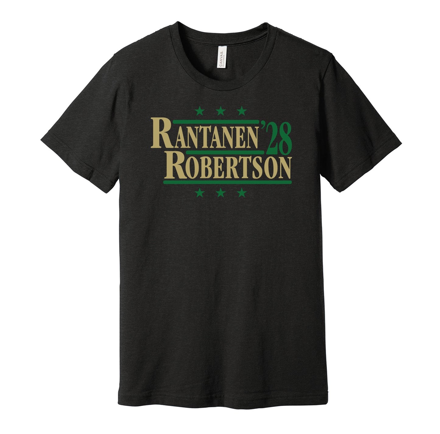 rantanen robertson '28 for president 2028 dallas stars black shirt gameday tee