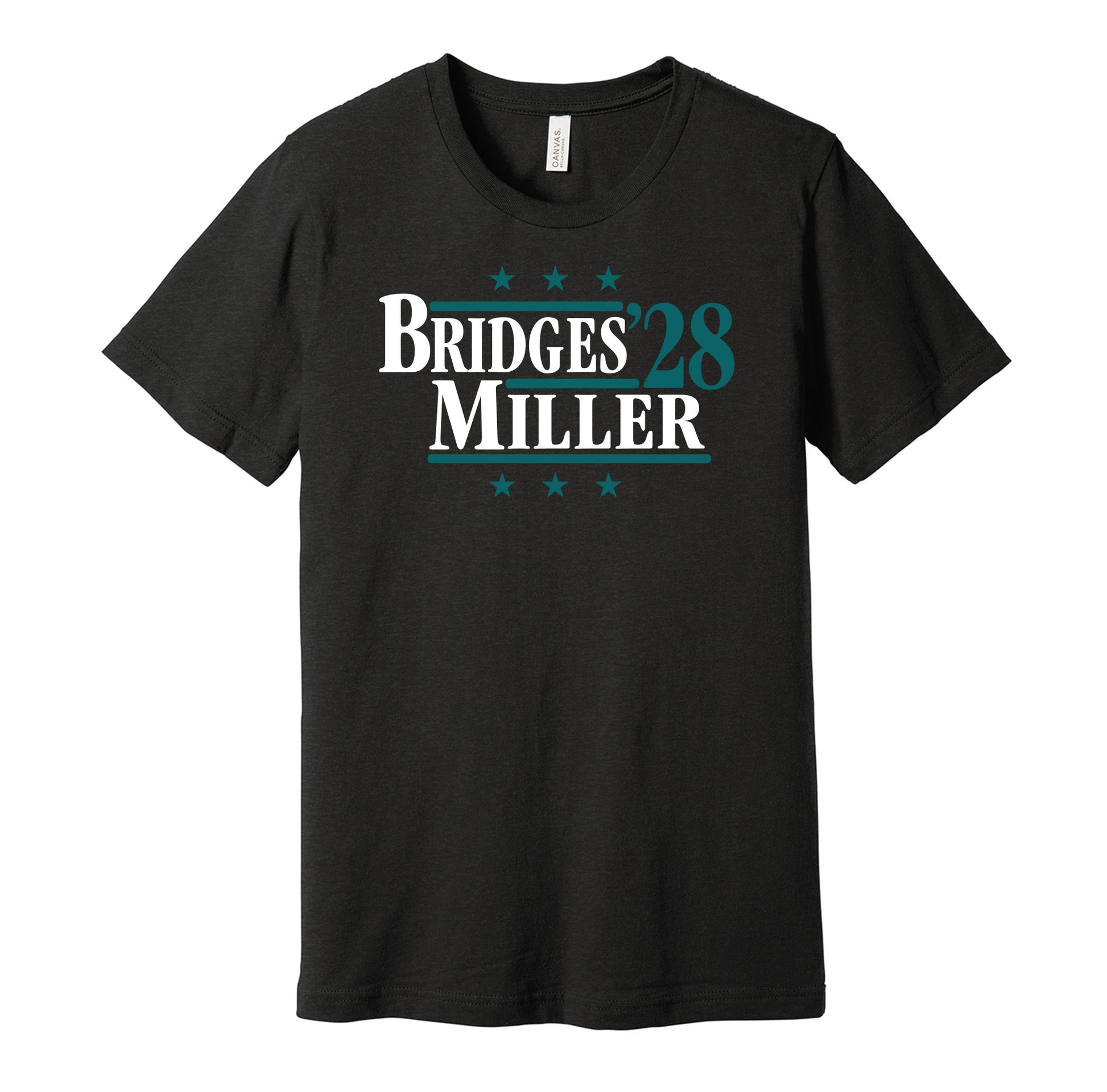 bridges miller '28 for president 2028 charlotte hornets fan election parody black shirt