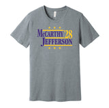 mccarthy jefferson '28 for president 2028 minnesota vikings fan election parody grey shirt