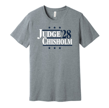 aaron judge chisholm '28 for president 2028 new york yankees fan election parody grey shirt