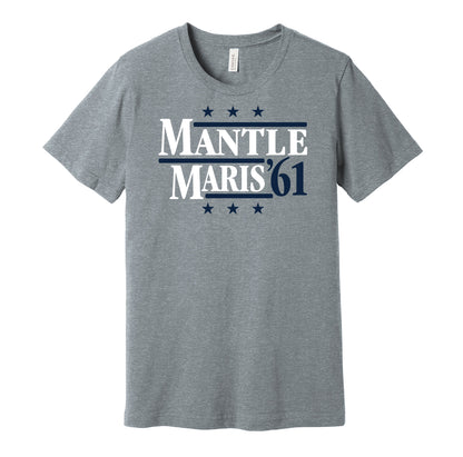 mantle maris yankees retro throwback grey shirt