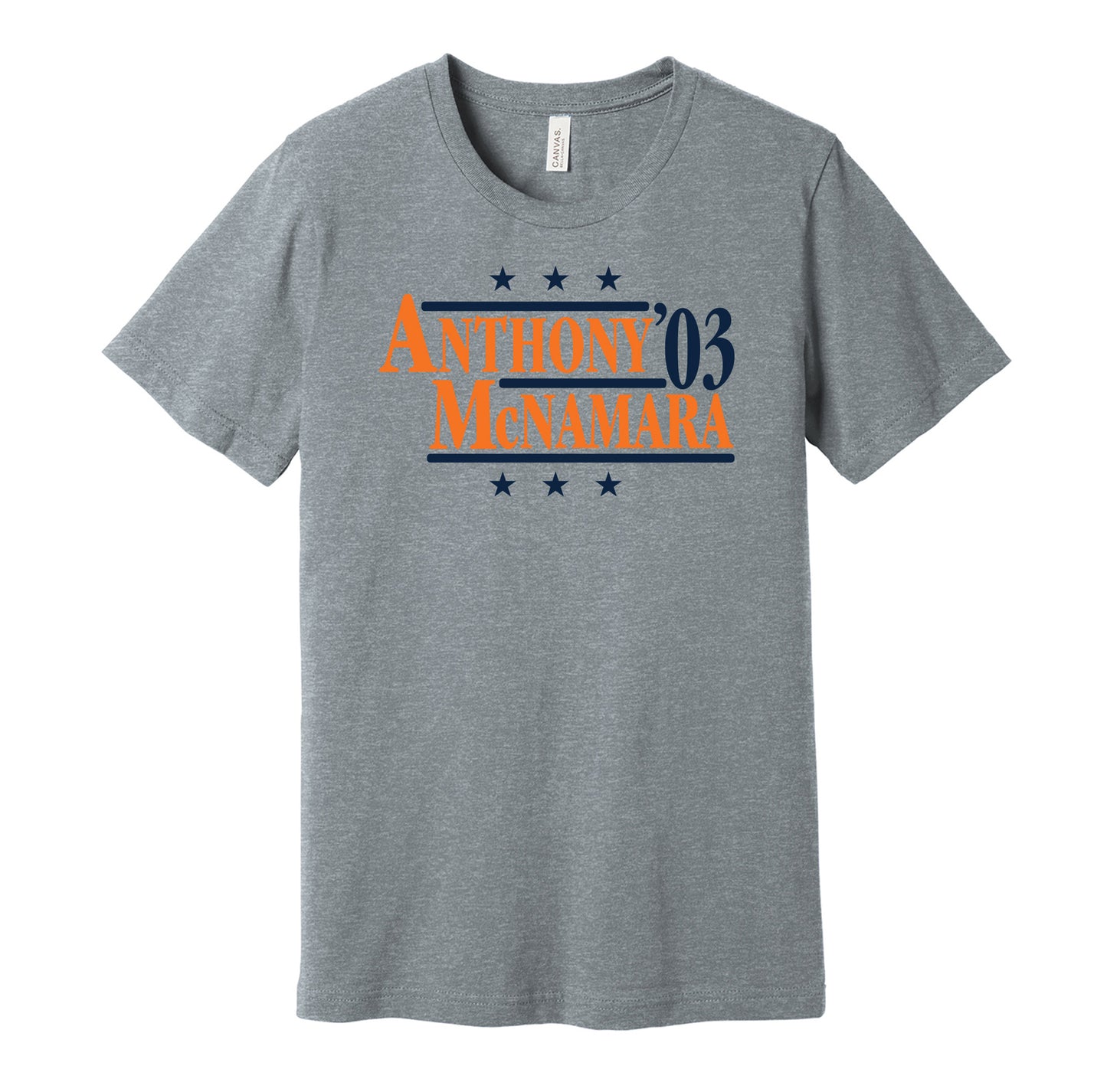 carmelo anthony gerry mcnamara for president 2003 syracuse orange election parody grey shirt