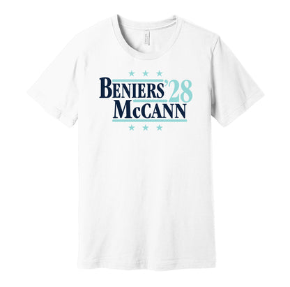 matty beniers jared mccann for president 2028 seattle kraken fan election parody white shirt