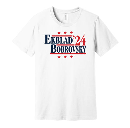 aaron ekblad sergei bobrovsky for president 2024 florida panthers stanley cup champions fan white shirt