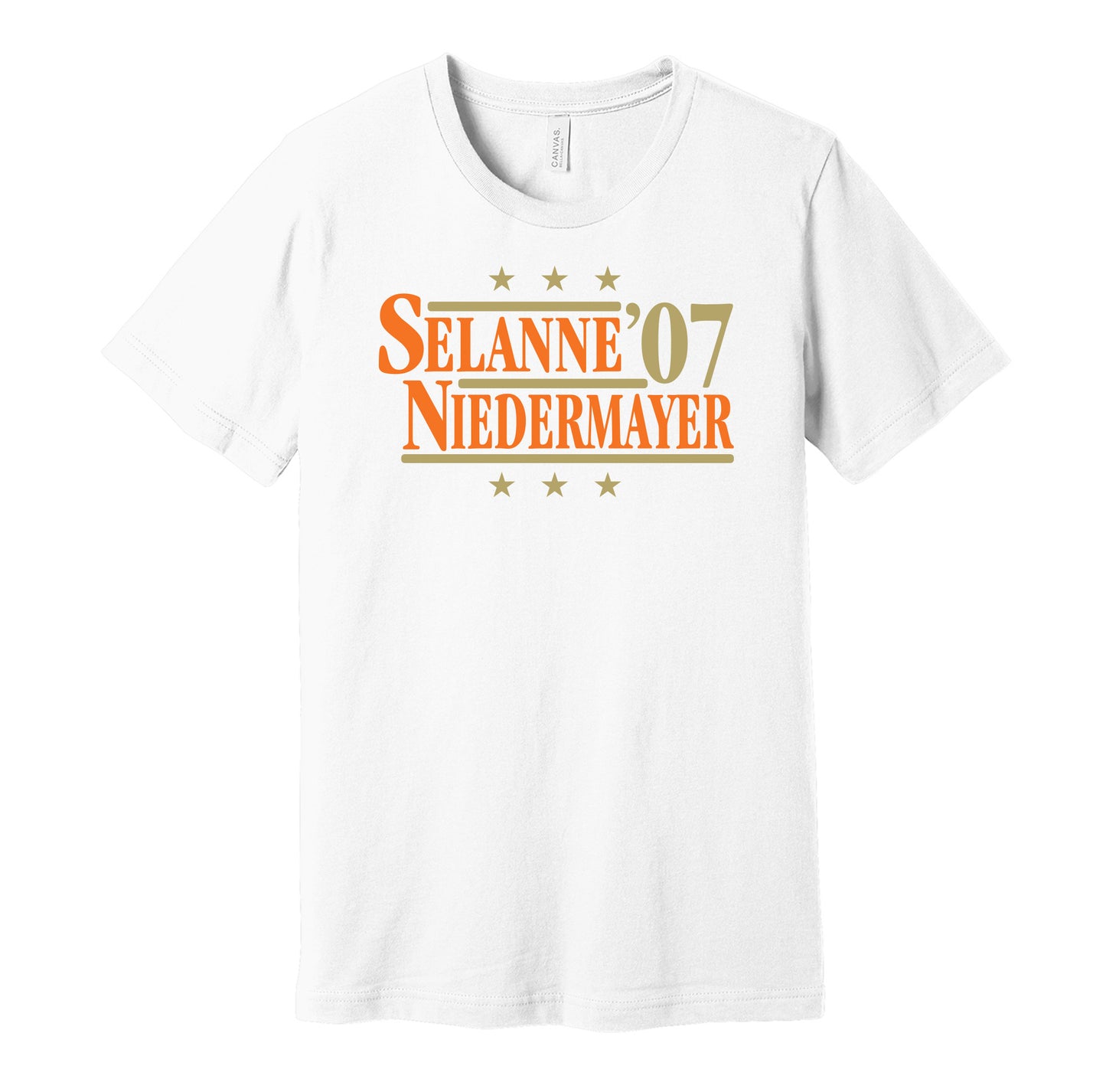 selanne niedermayer 2007 ducks retro throwback white tshirt