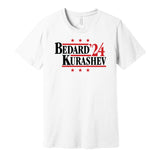 connor bedard kurashev for president 2024 chicago blackhawks fan white shirt