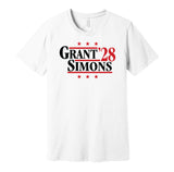 grant simons '28 for president 2028 portland blazers fan election parody white shirt