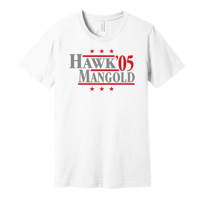aj hawk mangold '05 for president 2005 ohio state buckeyes legends fan white shirt