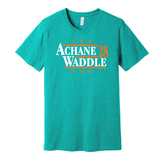 achane waddle '28 for president 2028 miami dolphins fan teal shirt gameday tee 2026
