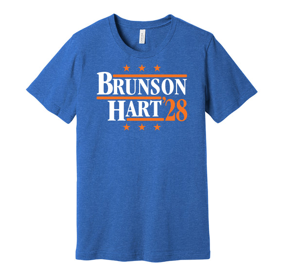 brunson hart '28 for president 2028 new york knicks fan election parody blue shirt