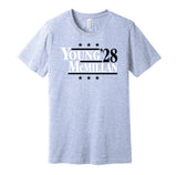 bryce young tetairoa mcmillan '28 for president 2028 carolina panthers fan light blue shirt football gameday tee 2026