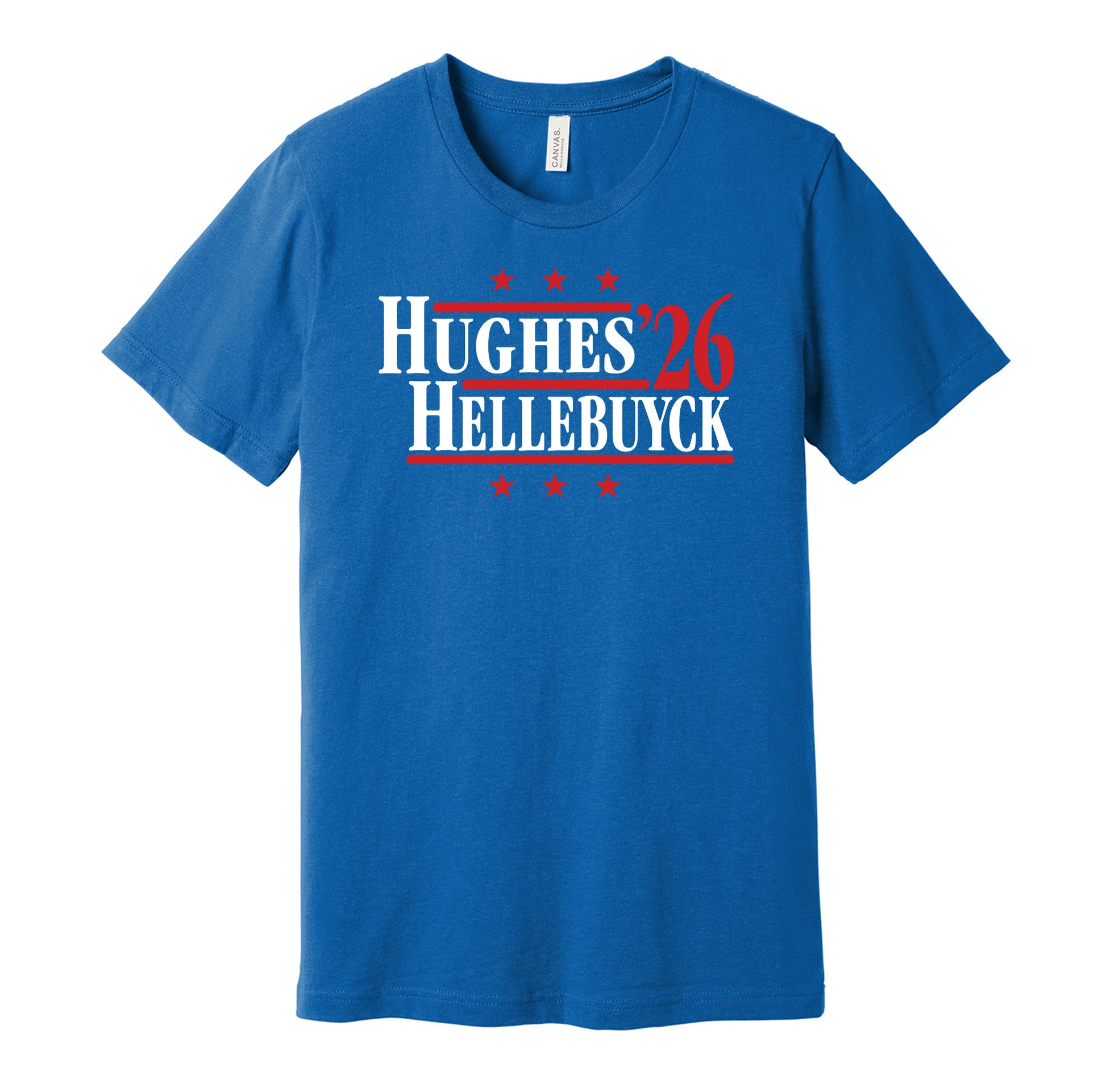 Hughes Hellebuyck '26 olympic team usa hockey blue shirt hype gameday tee