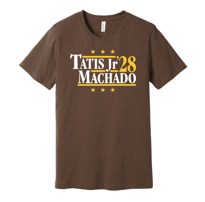 tatis jr machado '28 for president 2028 san diego padres fan election parody brown shirt