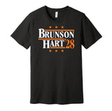 brunson hart '28 for president 2028 new york knicks fan election parody black shirt