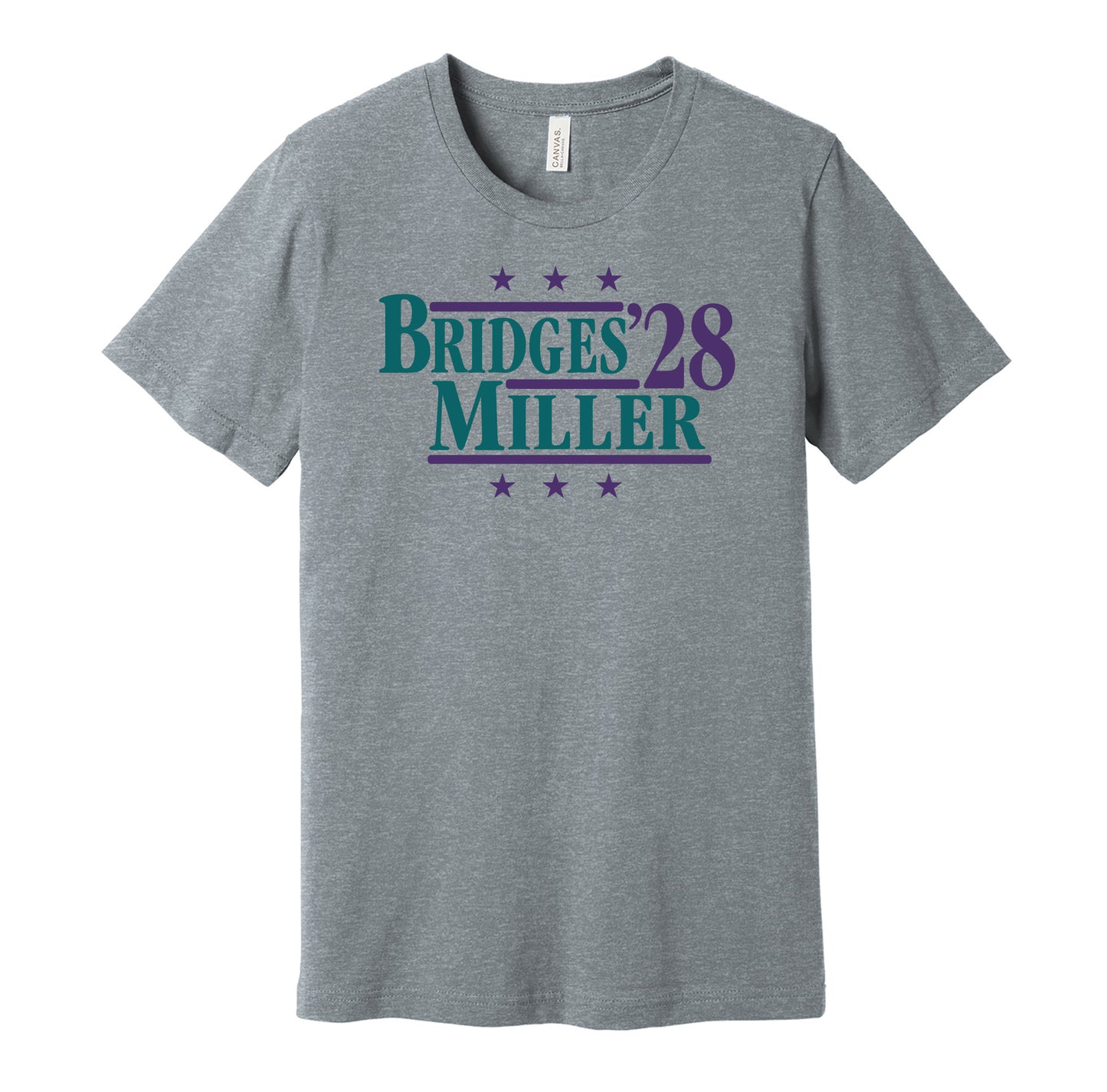 bridges miller '28 for president 2028 charlotte hornets fan election parody grey shirt