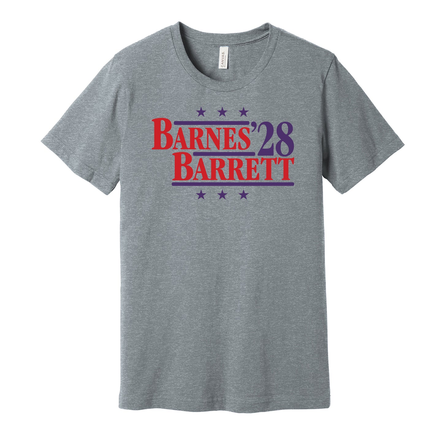 barnes barrett '28 for president 2028 toronto raptors fan election parody grey shirt