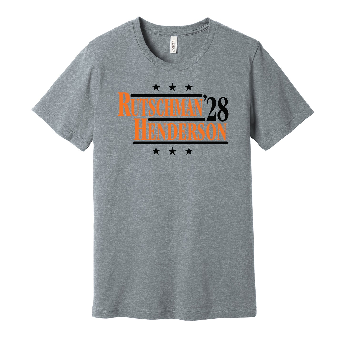 rutschman henderson '28 for president 2028 baltimore orioles fan election parody grey shirt