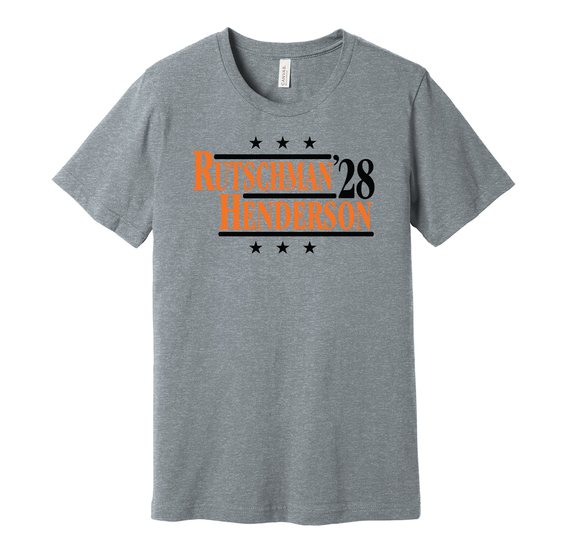rutschman henderson '28 for president 2028 baltimore orioles fan election parody grey shirt