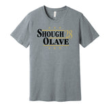 shough olave '28 new orleans saints fan grey shirt for president 2028 gameday tee