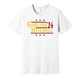 donovan mitchell darius garland for president 2024 cleveland cavaliers cavs retro throwback white shirt