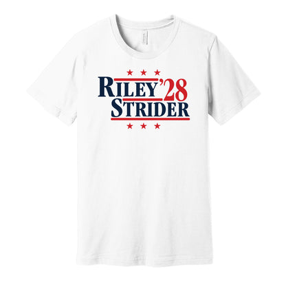 riley strider '28 for president 2028 atlanta braves fan election parody white shirt