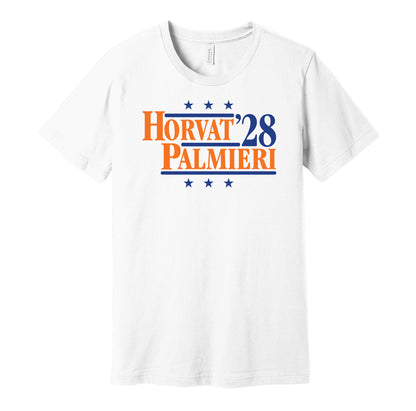 bo horvat kyle palmieri for president 2028 new york islanders fan election parody white shirt