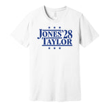 daniel jones taylor '28 for president 2028 indianapolis colts fan white shirt election parody tee 2026 season gameday