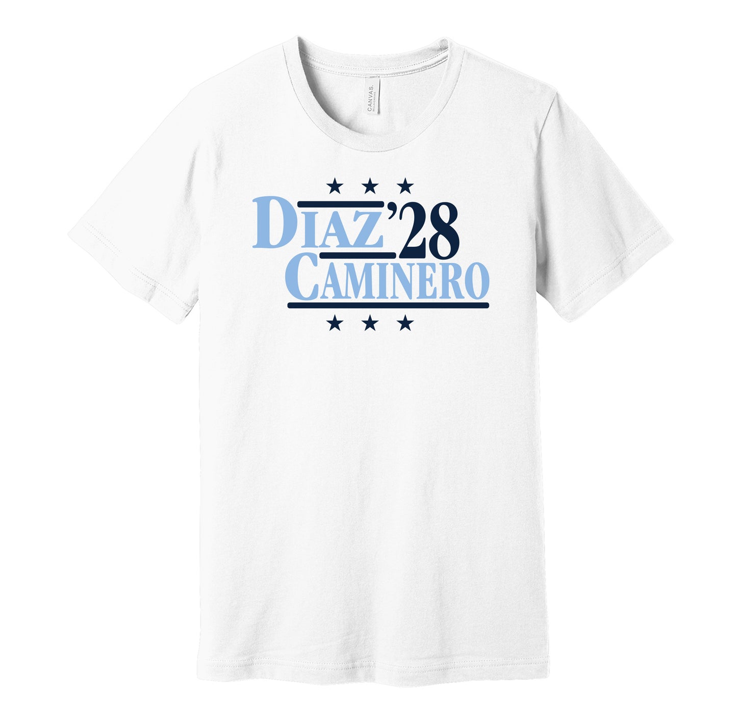 diaz caminero '28 for president 2028 tampa bay rays fan election parody white shirt