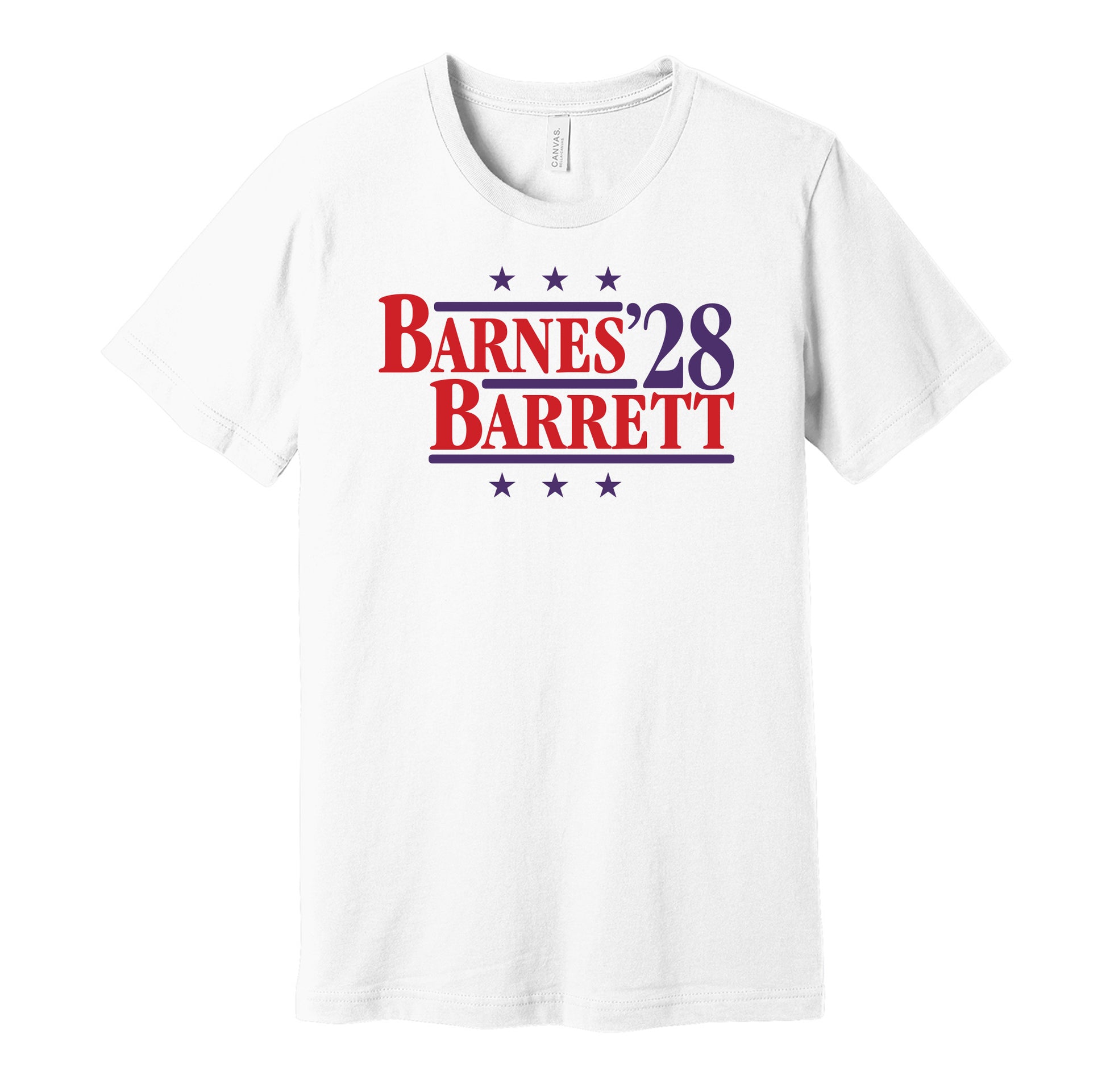 barnes barrett '28 for president 2028 toronto raptors fan election parody white shirt