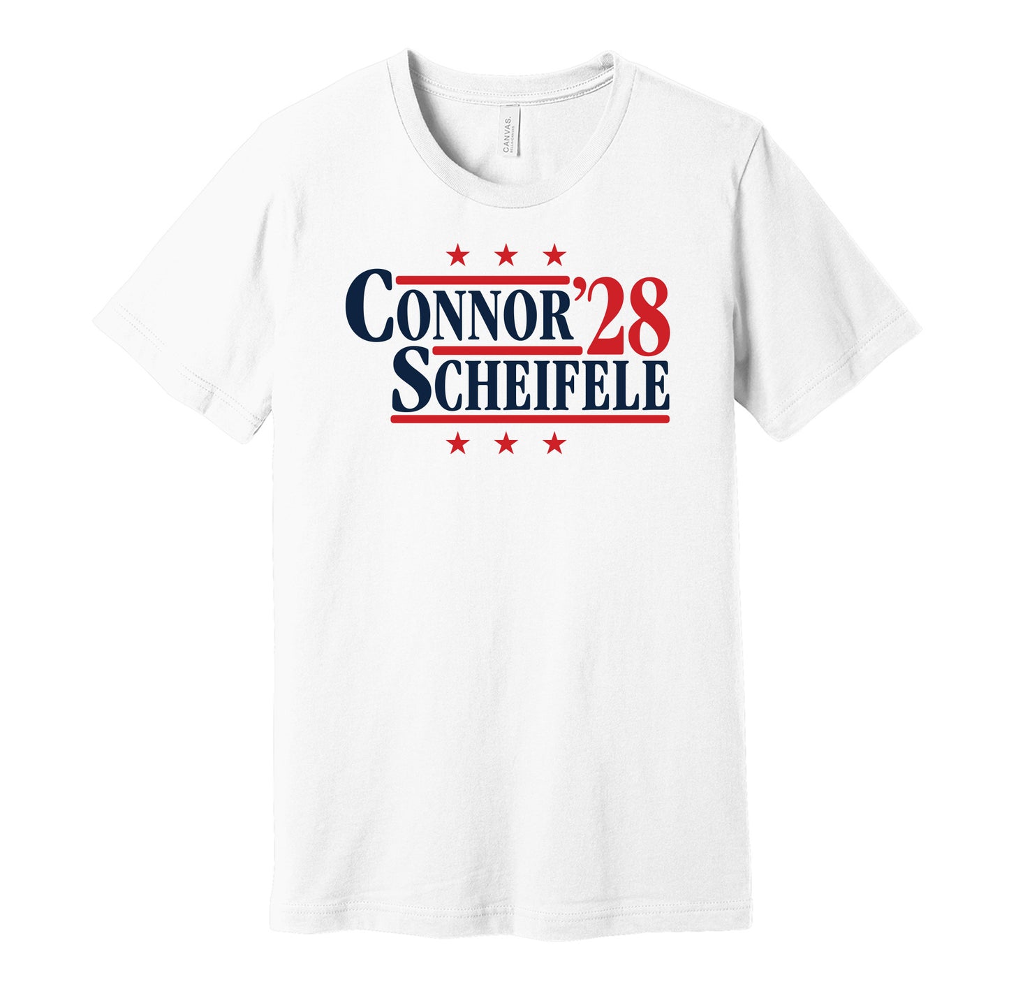 kyle connor scheifele for president 2028 winnipeg jets fan election parody white shirt