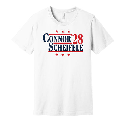 kyle connor scheifele for president 2028 winnipeg jets fan election parody white shirt