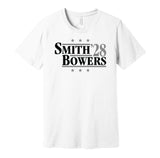 geno smith bowers '28 for president las vegas raiders nation white shirt gameday tee 2028 2026