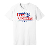 ivey cunningham '28 for president 2028 detroit pistons fan election parody white shirt