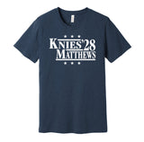 knies matthews '28 for president 2028 toronto maple leafs fan navy shirt gameday tee