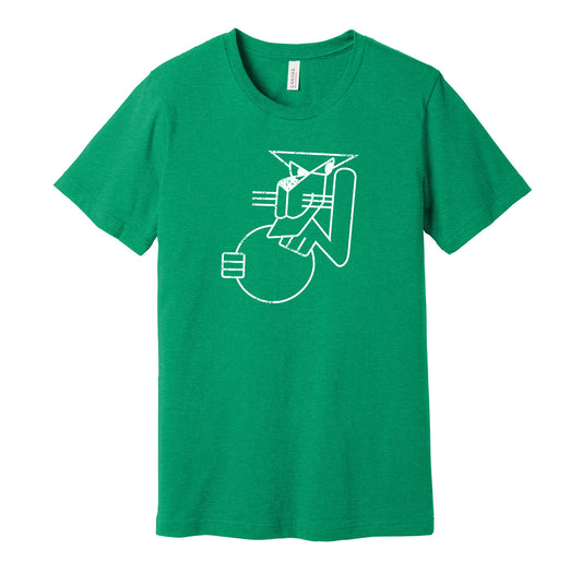 Carolina Cougars neon vintage distressed logo green t-shirt featuring the classic ABA basketball team emblem in a retro worn style by Hyper Than Hype Shirts.
