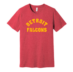detroit falcons old school retro red wings red shirt