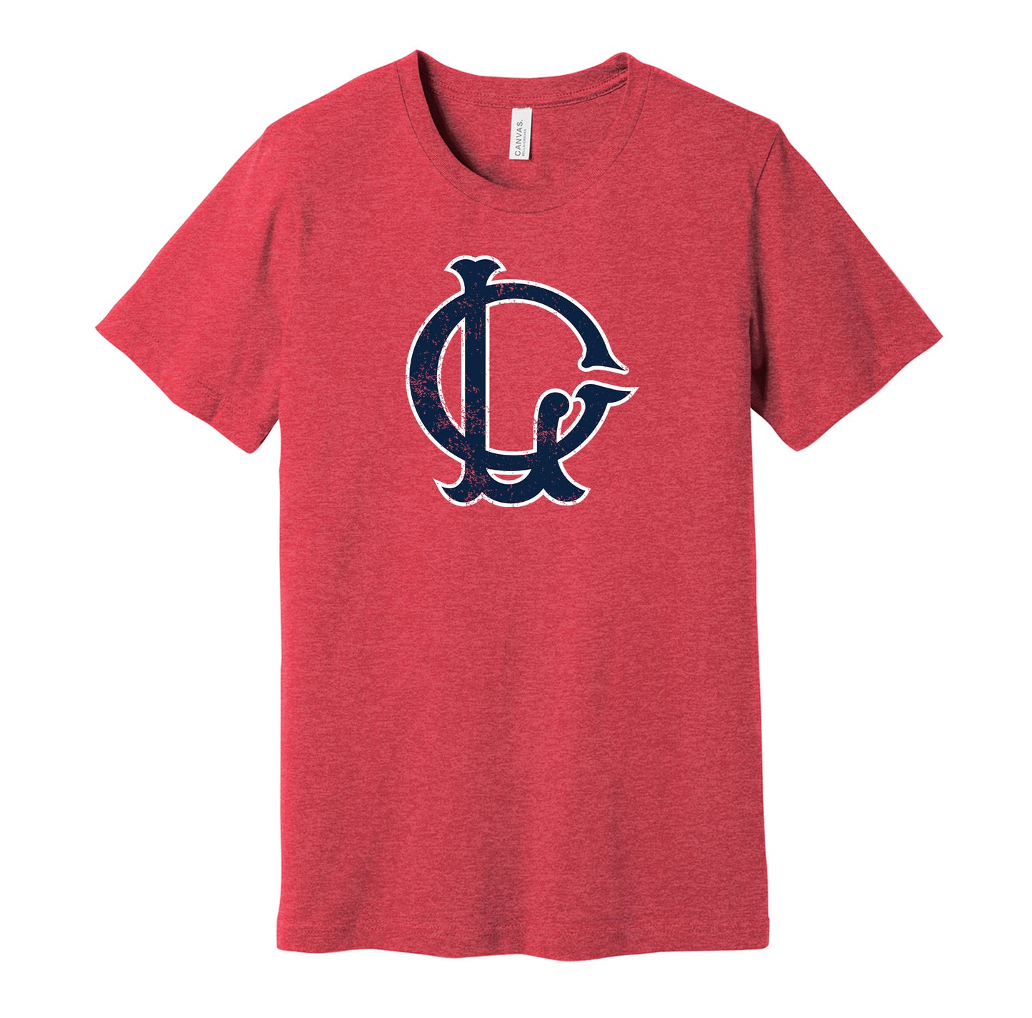 Lincoln Giants vintage distressed logo red t-shirt featuring the classic Negro League baseball team logo in a retro worn style by Hyper Than Hype Shirts.