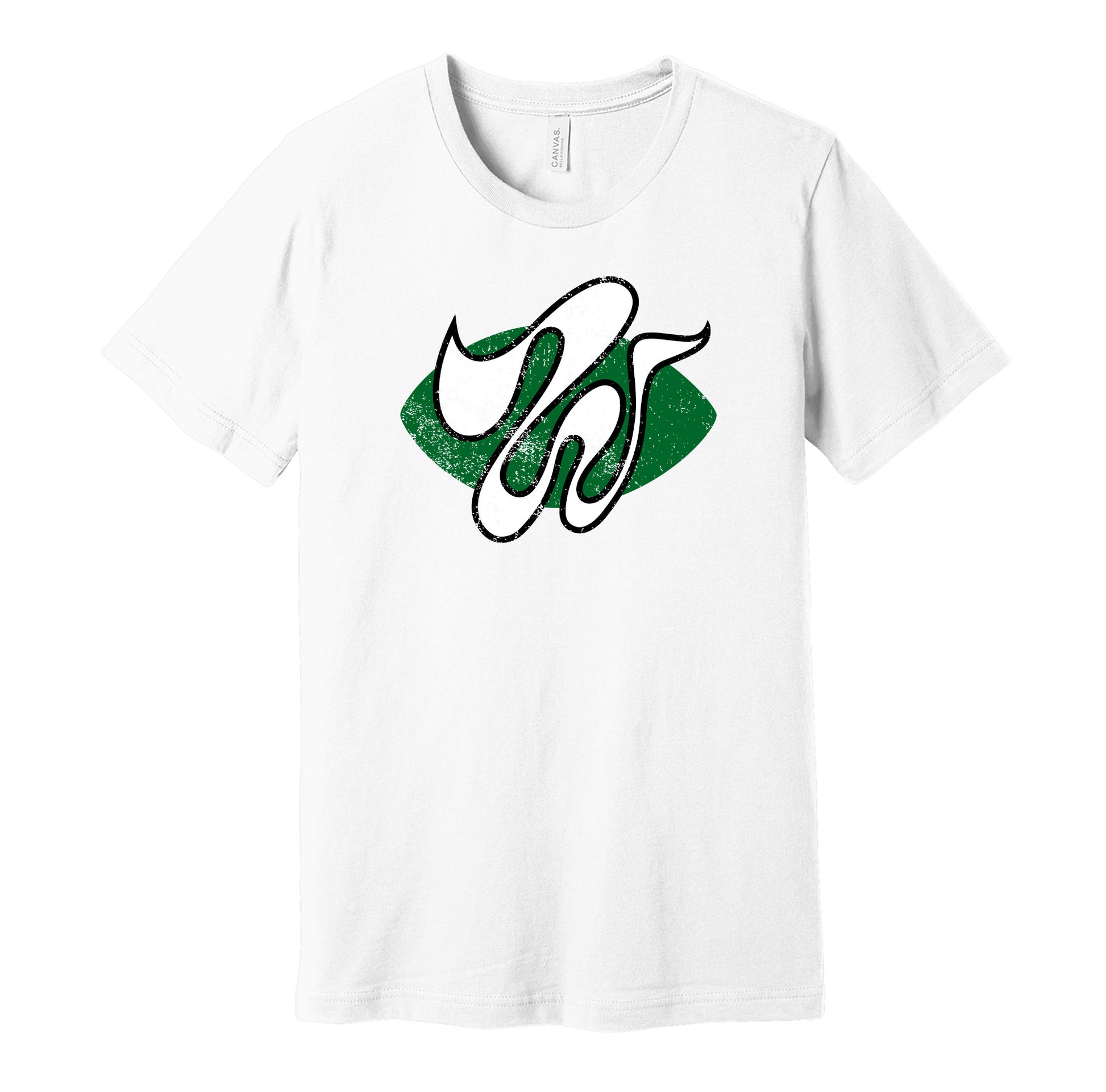 Chicago Winds vintage distressed logo white t-shirt featuring the classic 1970s WFL football team logo in a retro worn style by Hyper Than Hype Shirts.