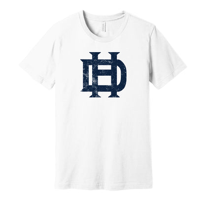 House of David vintage distressed logo white t-shirt featuring the classic barnstorming baseball team logo in a retro worn style by Hyper Than Hype Shirts.