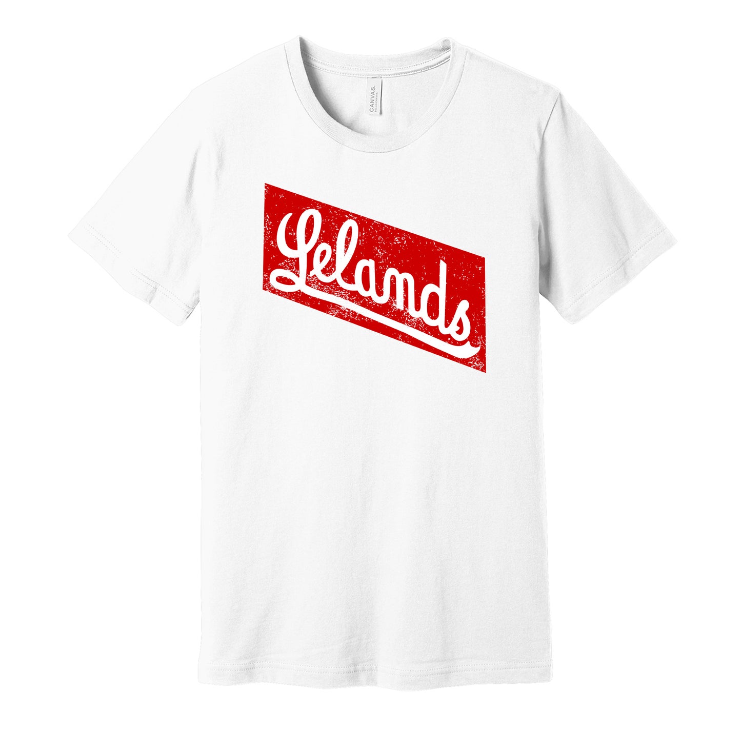 Chicago Leland Giants vintage distressed logo white t-shirt featuring the classic Negro League baseball team logo in a retro worn style by Hyper Than Hype Shirts.