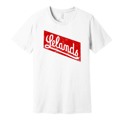 Chicago Leland Giants vintage distressed logo white t-shirt featuring the classic Negro League baseball team logo in a retro worn style by Hyper Than Hype Shirts.