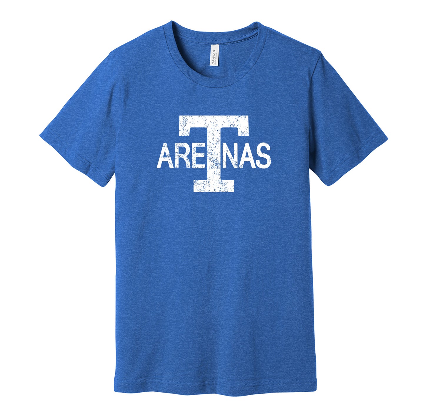 Toronto Arenas vintage distressed logo blue t-shirt featuring the classic early hockey team logo in a retro worn style by Hyper Than Hype Shirts.