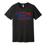 joe carter roberto alomar blue jays retro throwback black tshirt