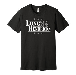 Long Hendricks 1984 raiders retro throwback black tshirt
