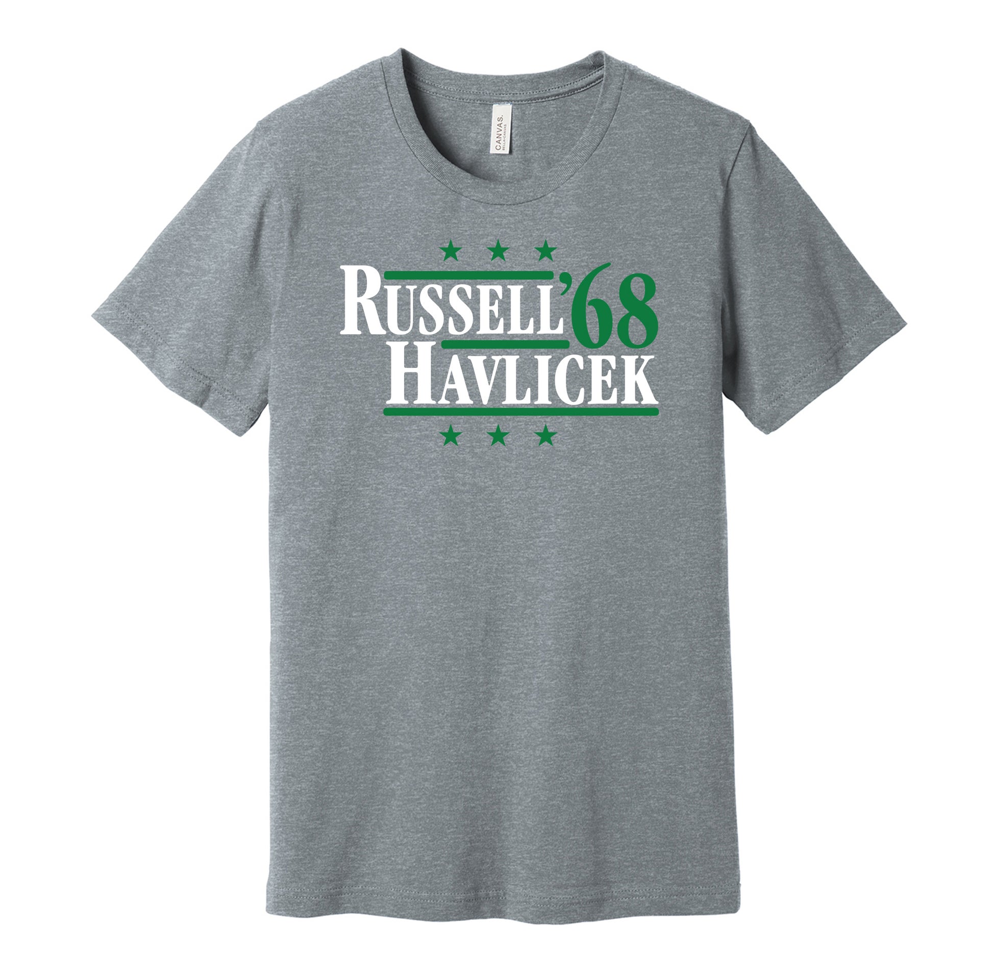 russell havlicek 1968 celtics retro throwback grey shirt