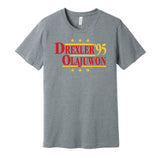 drexler olajuwon rockets retro throwback grey shirt