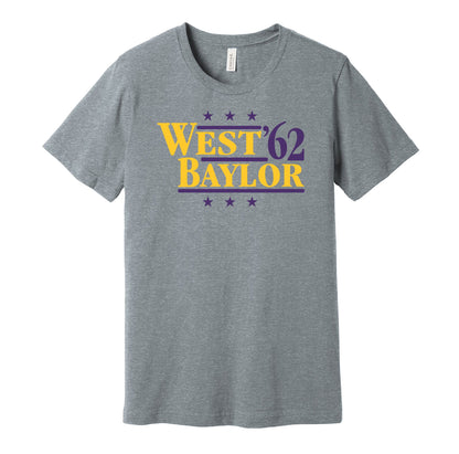 jerry west elgin baylor lakers retro throwback grey shirt