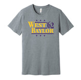 jerry west elgin baylor lakers retro throwback grey shirt