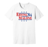 erving malone 1984 sixers retro throwback white tee
