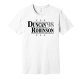 Duncan & Robinson '98 - San Antonio Basketball Legends Political Campaign Parody T-Shirt - Hyper Than Hype Shirts